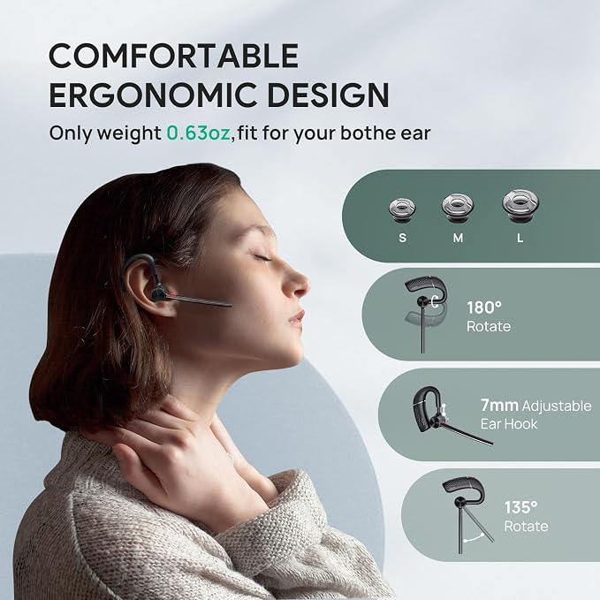 Yealink Bluetooth Headset BH71, Wireless Bluetooth Earpiece - Image 5