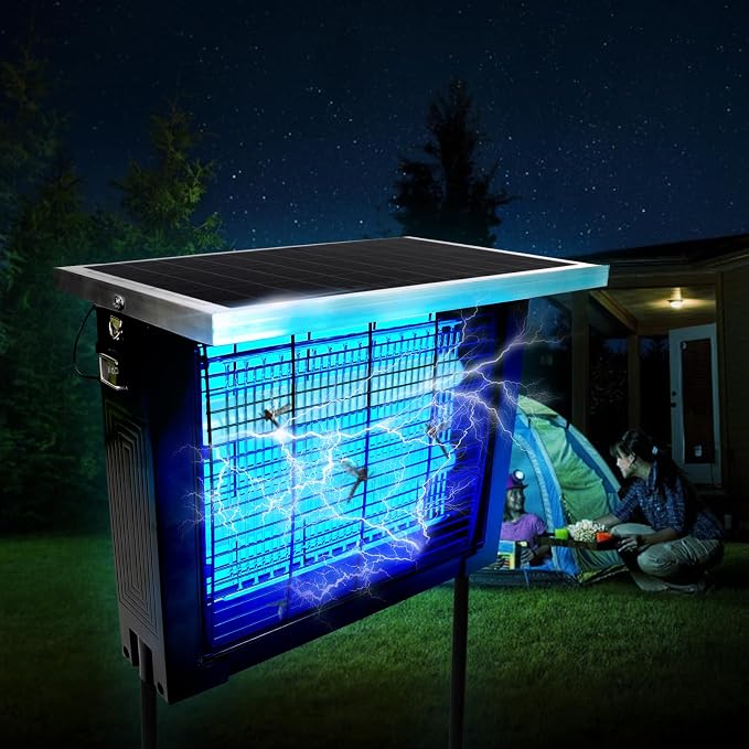 Solar Bug Zapper Outdoor for 2000 sq.ft, Portable Mosquito Zapper by Unknown