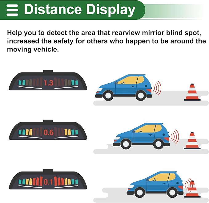 Motoforti Car Auto Vehicle Reverse Backup Radar System Reverse Parking Sensors - Image 5