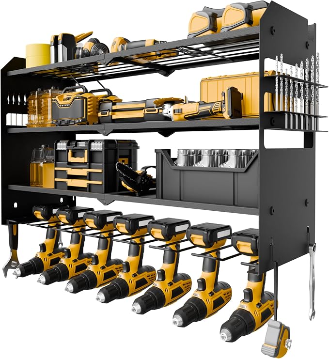 NINAT Heavy Duty 4-Tier Wall Mount Tool Organizer Rack by NINAT