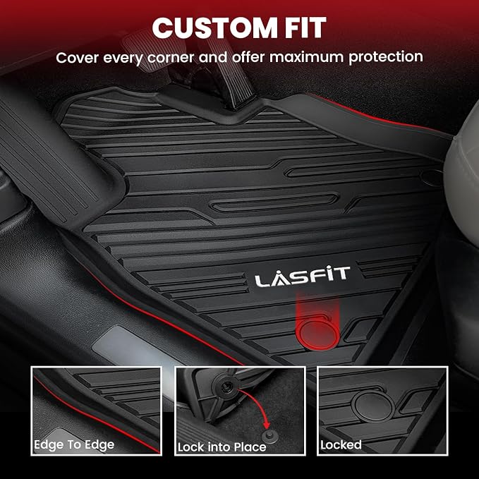 LASFIT Floor Mats for Ford Explorer 2020-2025 7 Passenger TPE All Weather - Image 3