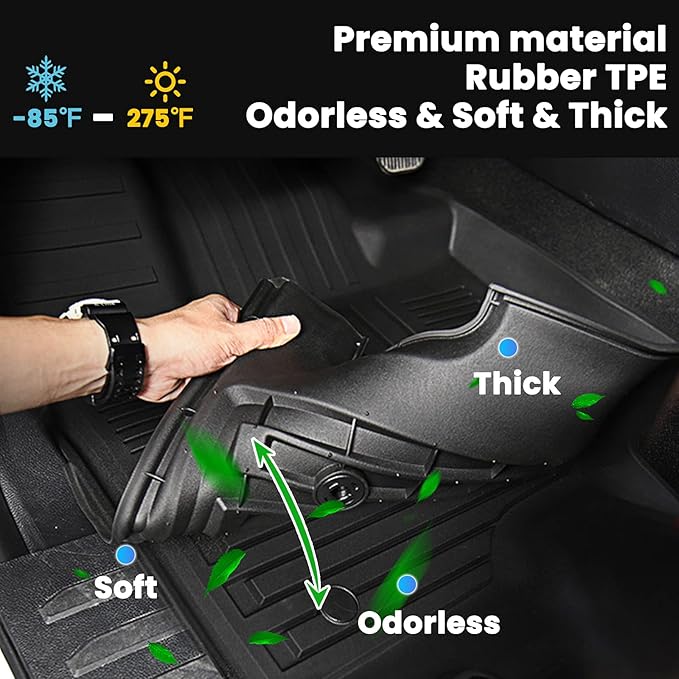AUXKO All Weather Floor Mats for Honda Civic 2022-2025 2026 Sedan Hatchback Si - Image 4