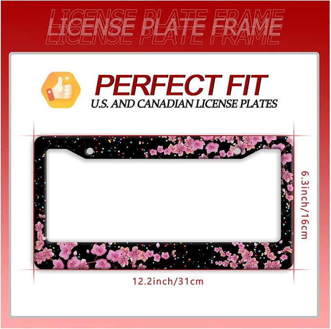 Cherry Blossom License Plate Frame Beautiful Flowers License Plate Frames - Image 7