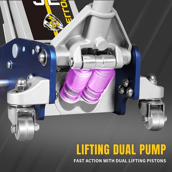 YELLOW JACKET Floor Jack 2.5 Ton Hydraulic Low Profile Aluminum and Steel - Image 4
