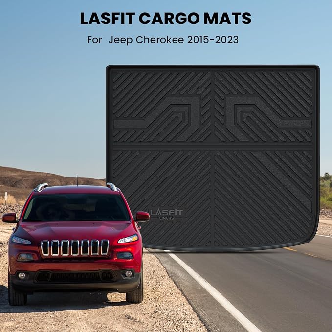 LASFIT Trunk Mat for Jeep Cherokee 2014-2023 All Weather TPE Custom Fit Cargo - Image 2