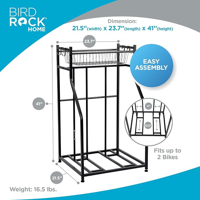 BIRDROCK HOME Bike Rack Garage Storage Floor Stand - Image 2