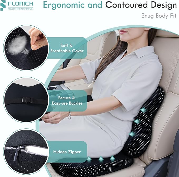 FLORICH Car Seat Cushion and Lumbar Support Pillow - Image 2