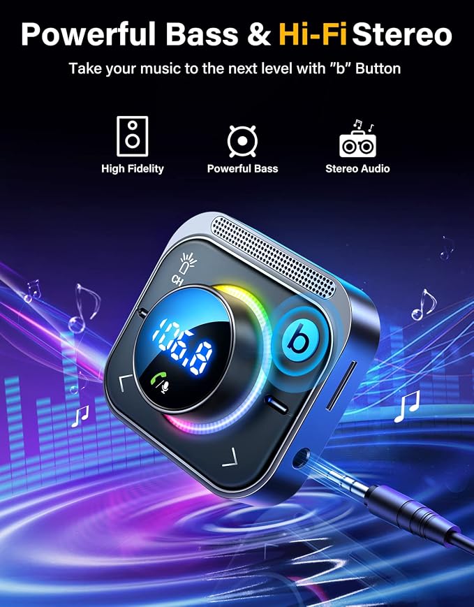 JOYROOM 66W Bluetooth 5.4 Car Adapter Aux - Image 5