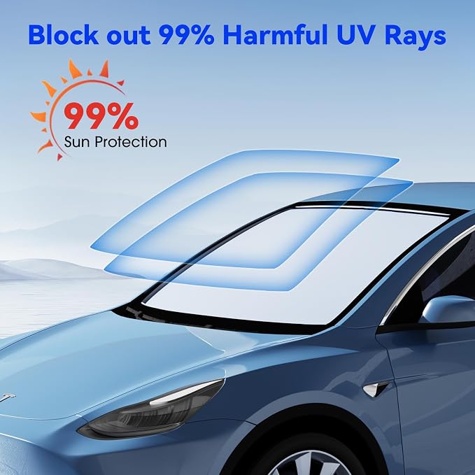 helloleiboo Foldable Car Windshield Sun Shade Umbrella 360°Rotating - Image 4