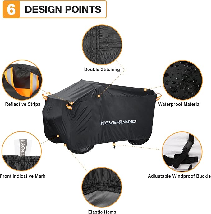 NEVERLAND ATV Cover Waterproof Heavy Duty 4 Wheeler Cover Quad Cover All Season - Image 2