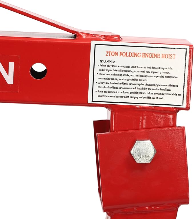 Engine Lift Crane 2 Ton Engine Hoist Heavy Duty Garage Hydraulic Lift Foldable - Image 7
