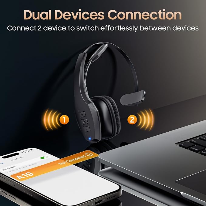 Trucker Bluetooth Headset, Wireless Headset - Image 3