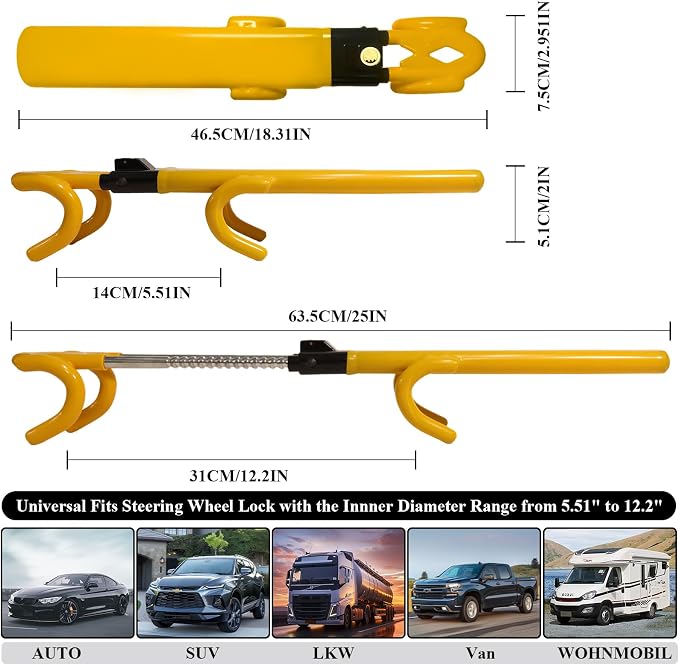 Steering Wheel Lock, Car Steering Wheel Lock Anti-Theft Device, Great Deterrent - Image 3