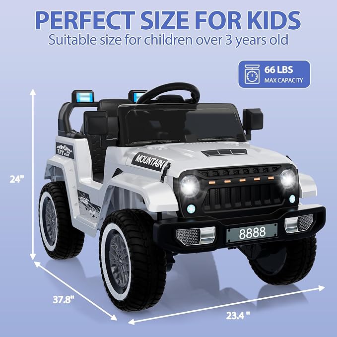 12V Kids Ride On Truck Car, Battery Powered Electric Vehicles - Image 5