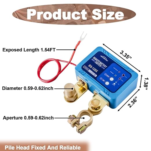 Kill Switch for Car, Battery Cut Off Switch 12V 120A, Smart Automatic Remote - Image 7