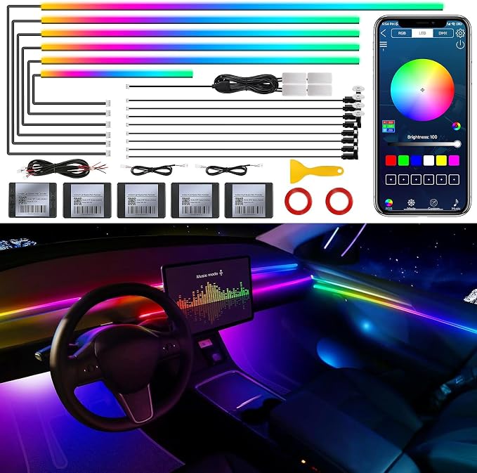 Dream+Color Acrylic Interior Car LED Strip Light by MAODANER