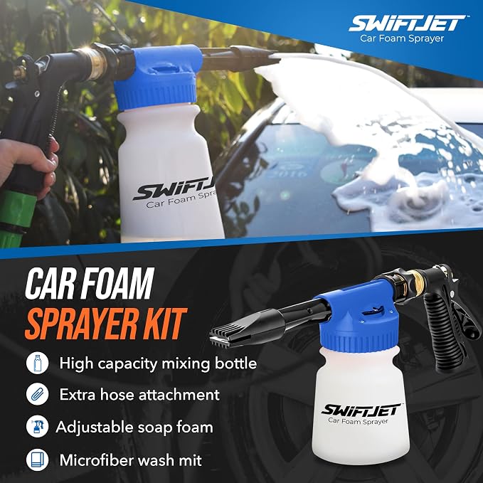 SwiftJet Car Wash Foam Gun + Microfiber Wash Mitt - Image 5