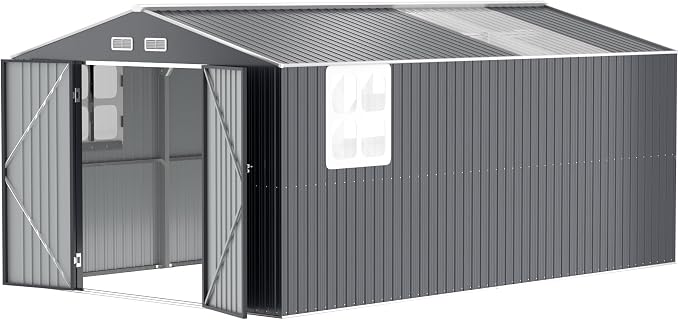 Metal Shed 10x16 FT Large with Customizable Skylight and Reinforced Steel Frame - Image 8