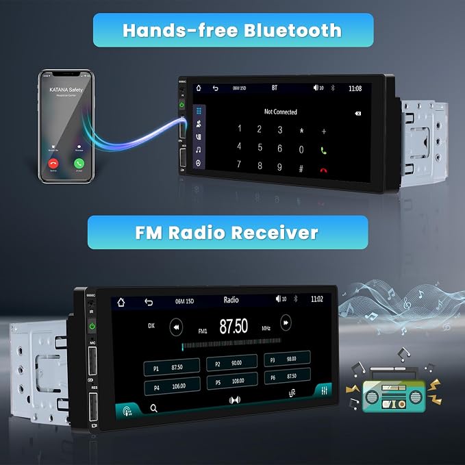 6.9 Inch Single Din Car Stereo - Image 3