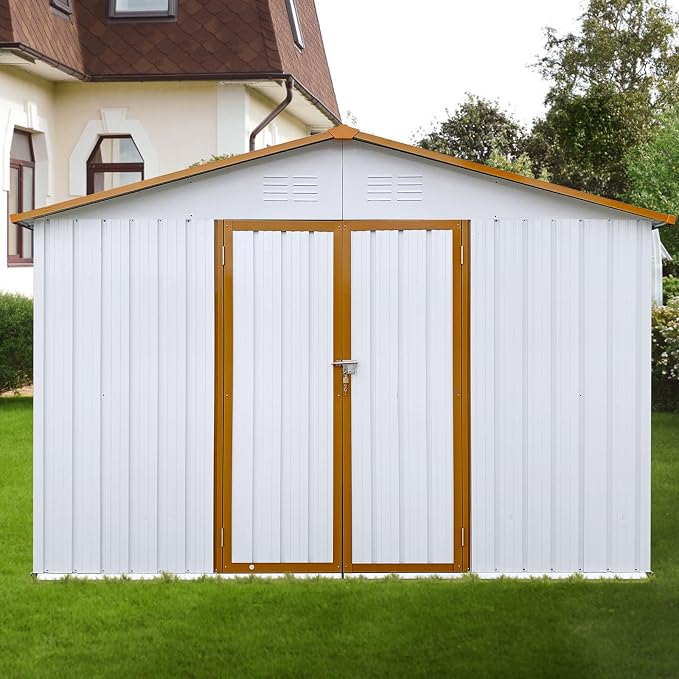 12 x 10 FT Metal Garden Shed, Outdoor Storage Shed - Image 7