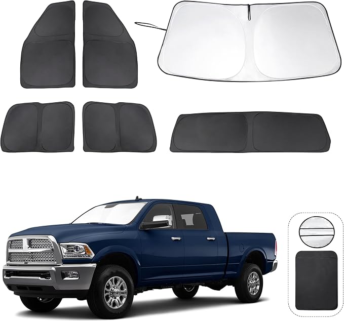 TINGLU Window Shades for Dodge RAM 2500 3500 2010-2025 Accessories Car Side by TINGLU