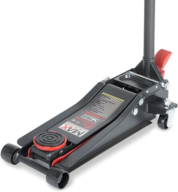 3-Ton Low-Profile Dual Pistons Heavy-Duty Steel Racing Floor Jack by Maxority
