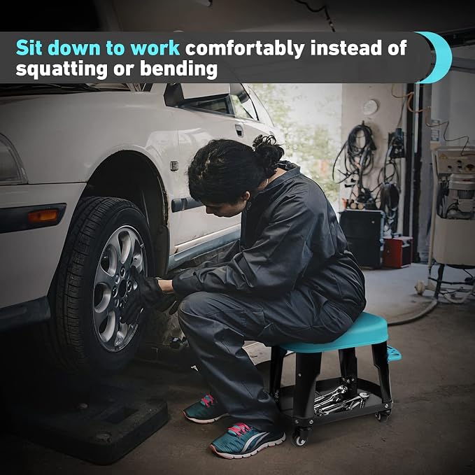 DURATECH Rolling Mechanic Stool, Shop Stools - Image 3