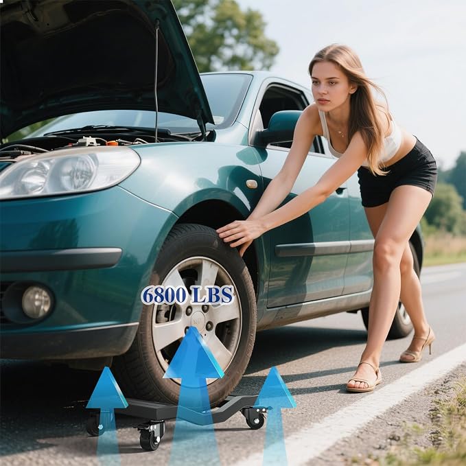 I'EZONK Industrial Stainless Steel Car Dolly Set of 2-6, 084kg Capacity | Pro - Image 3