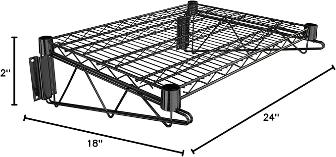 18" x 24" Black Epoxy Wire Wall Mount Shelf - Image 3