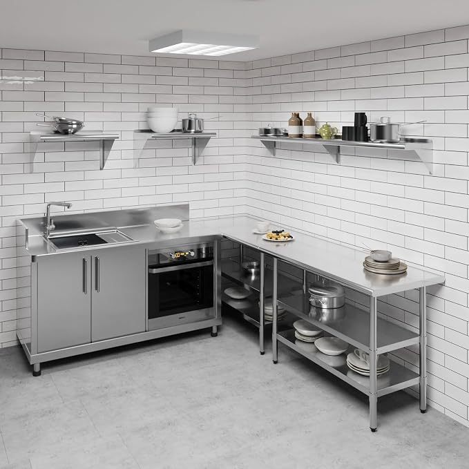 AmGood 72" Long X 10" Deep Stainless Steel Wall Shelf | NSF Certified | - Image 2