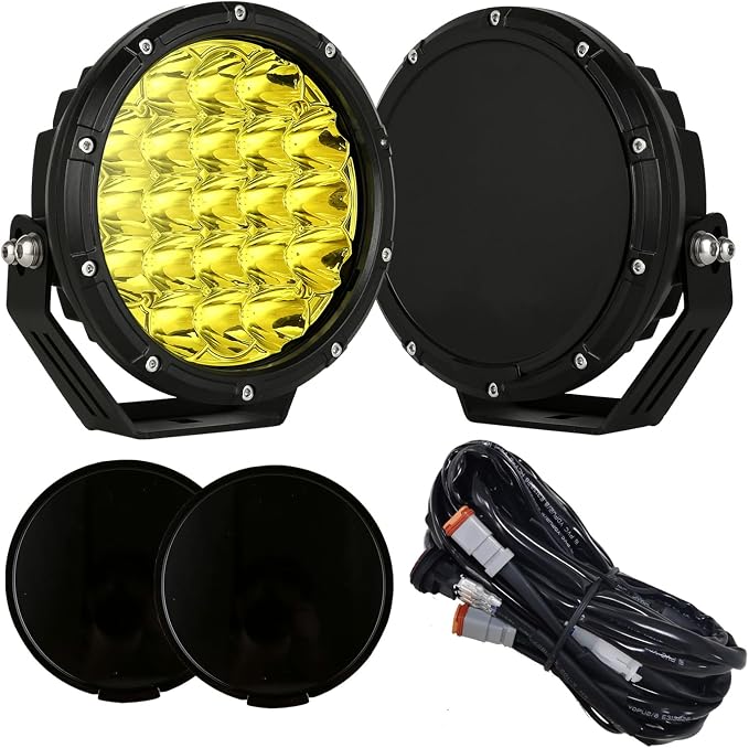 BIGLION.X 7inch Amber Round Off Road Lights Pair 210W 32000LM Super Bright by BIGLIONX