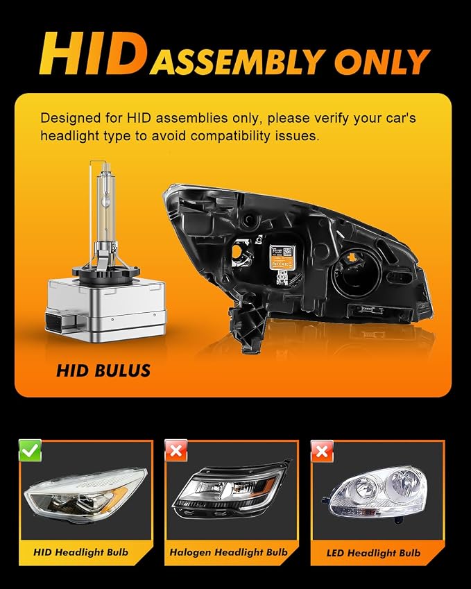 D1S Xenon HID Headlights Bulbs, 400% Enhanced Brightness, 6000K Cool White - Image 3