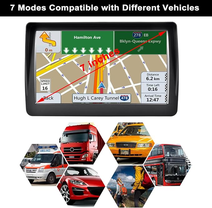 GPS Navigator for Car, Latest 2025 Map 7-inch HD Display 16GB 256MB Satellite - Image 6