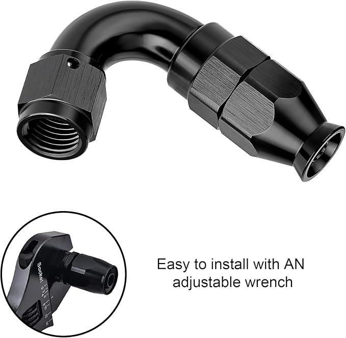 EVIL ENERGY 4AN 120 Degree PTFE One Piece Full Flow End Hose Fitting Aluminum - Image 6