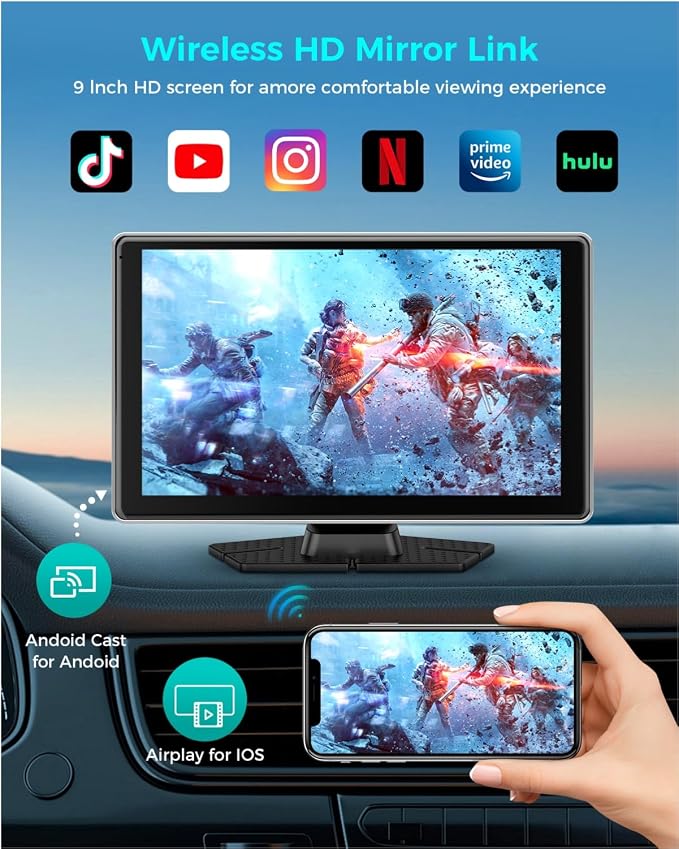 Wireless Carplay with 4K Dash Cam, Apple Carplay & Android Auto Car Satellite - Image 3