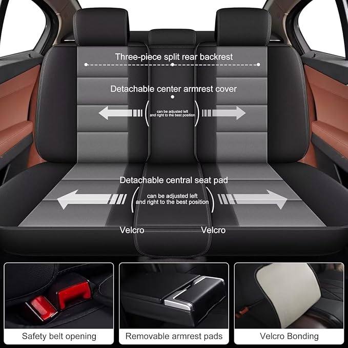 YORKNEIC Leather Car Seat Covers Fit - Image 2