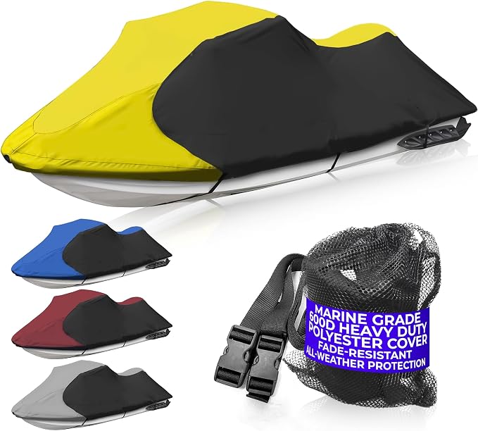 Trailerable Jet Ski Cover, Waterproof Marine Grade 600D Heavy Duty Polyester by JETPROTorchLighter