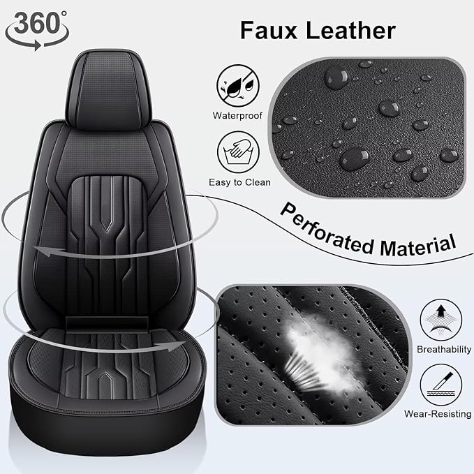 YORKNEIC Fit for Hyundai Kona Seat Covers 2018-2025: Leather Waterproof Car - Image 4