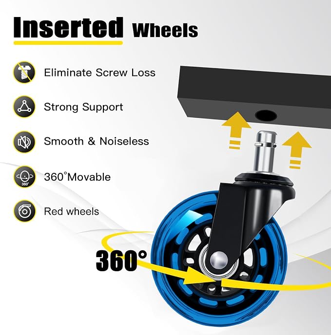 Rolling Stool with Blue Wheels, Heavy Duty Garage Work Mechanic Rolling Shop - Image 2