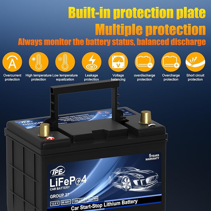 GROUP 27 Car Start-Stop Lithium Battery 12V 80AH Car Battery - Image 7