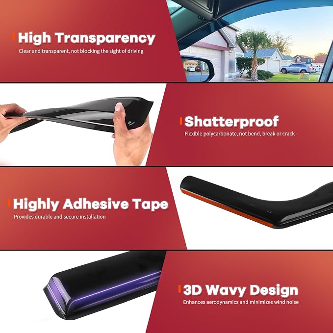 in Channel Rain Guards Fit for 2017-2025 Subaru Impreza Hatchback, Crosstrek - Image 4