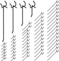 60Pcs 2" 4" 6" 8" Pegboard Hooks Assortment Set, Metal Peg Board Hooks by Yauhar