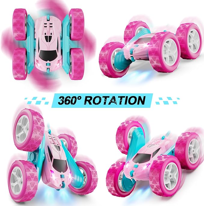Remote Control Car, 2.4 GHZ Double Sided RC Stunt Car 360° Rotating Remote - Image 2