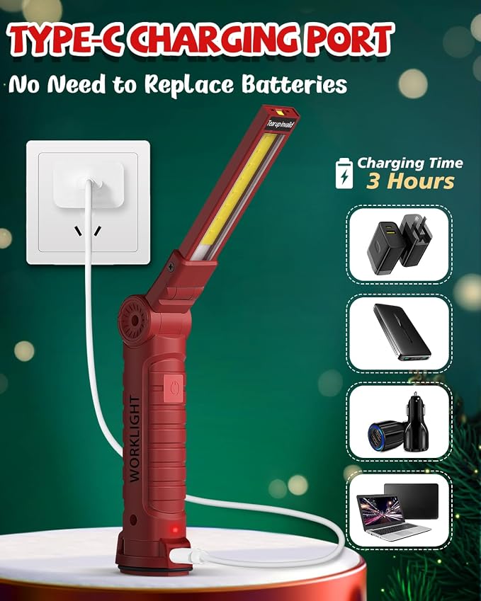 Coquimbo Tools Gifts for Men Dad Husband, Rechargeable LED Work Light Grill - Image 7