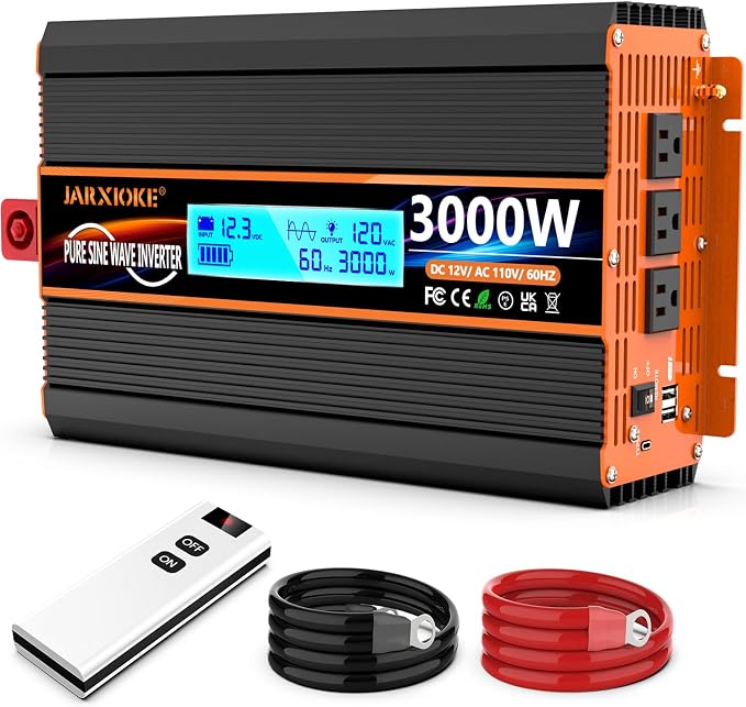 3000 Watt Pure Sine Wave Power Inverter 12V DC to 110V 120V Converter by puresinewavepowerinverter