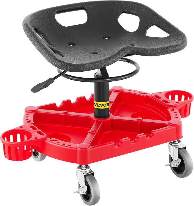 VEVOR Rolling Garage Stool, 300LBS Capacity, Adjustable Height from 18 in to 23 - Image 9