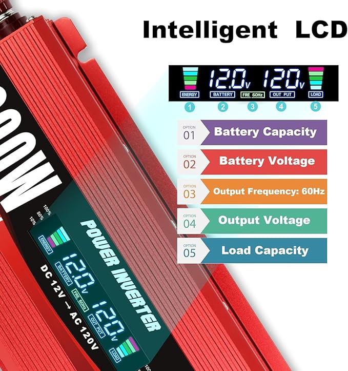 1000W/2000W Car Power Inverter DC 12V to 110V/120V AC Converter - Image 4