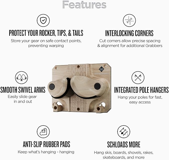 Ultimate Ski & Snowboard Wall Rack | Secure, Non-Slip Storage | Fits Any - Image 4