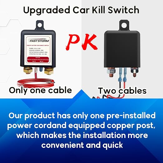 Side Post Remote Battery Disconnect Switch 12V, 250A Negative Battery Cut Off - Image 5