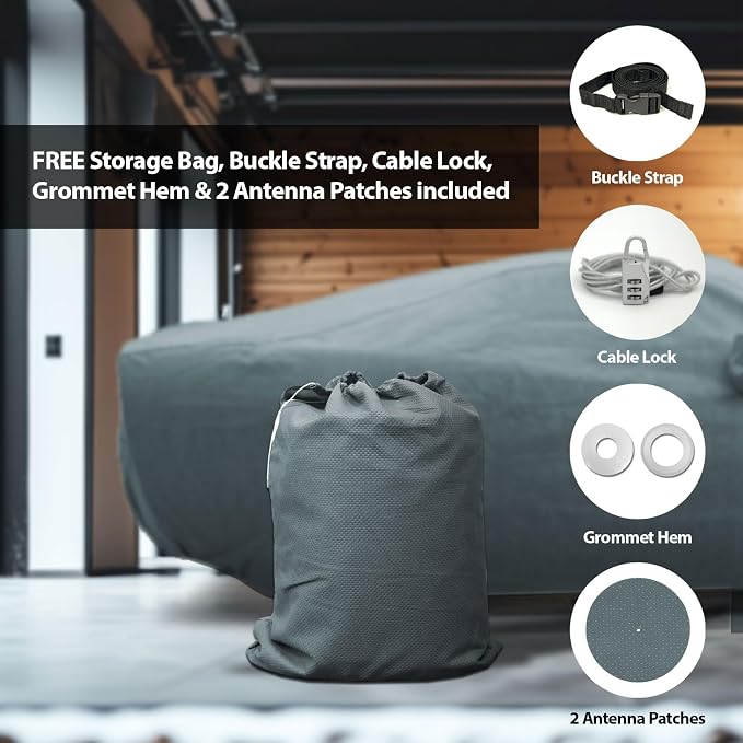 5 Layer Car Cover for Cadillac CT4-V 2020-2026 Sedan 4-Door Full Coverage Semi - Image 7